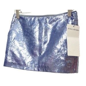 Xs Women's Metallic Silver Skirt with built in underwear Brand New
